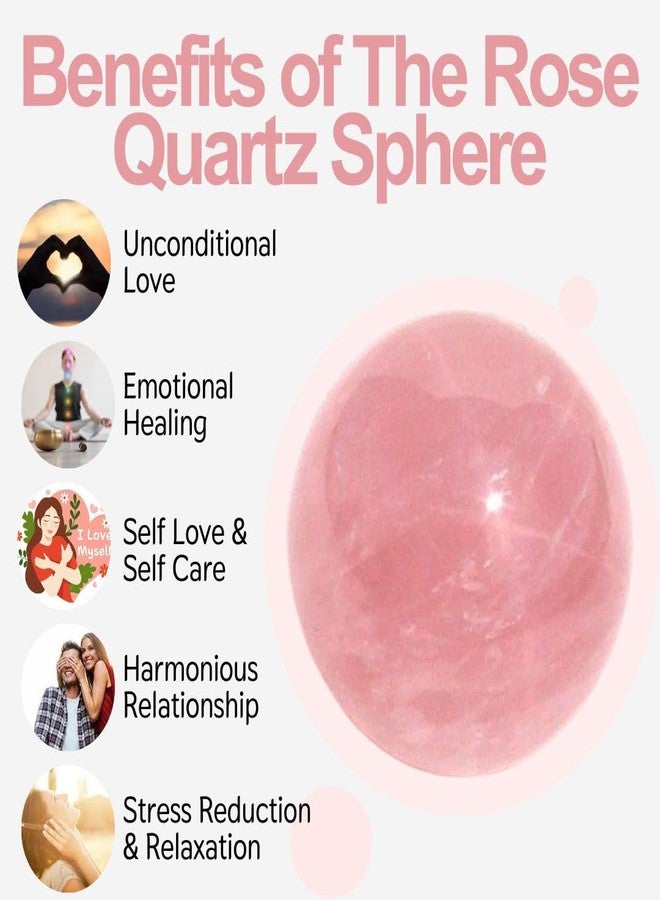 TOI SHOP Natural Crystal Ball for Healing, Home Decor, Fengshui. (2 inch) (Rose) - Image 2